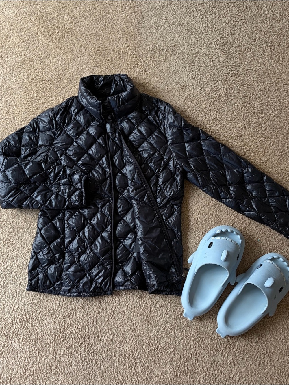 black puffer jacket